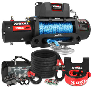 4WD Recovery Kit Kinetic Recovery Rope With 4WD Winch 12000LBS Electric Winch 12V 4X4 Offroad