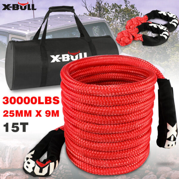 Kinetic Rope 25mm x 9m Snatch Strap Recovery Kit Dyneema Tow Winch