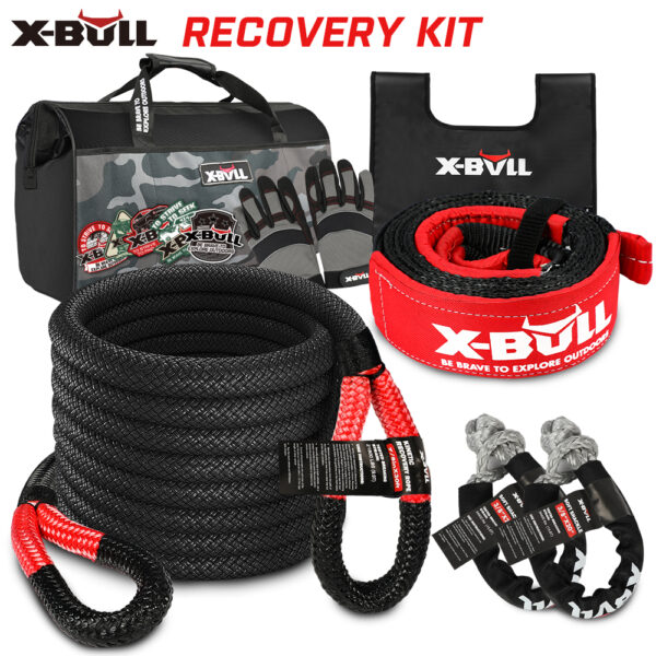 Recovery Kit 4X4 Off-Road Kinetic Rope Snatch Strap Winch Damper 4WD13PCS