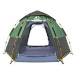 Waterproof Instant Camping Tent 4/5/6 Person Easy Quick Setup Dome Hexagonal Family Tents For Camping  Double Layer Flysheet Can Be Used As Beach Shelter