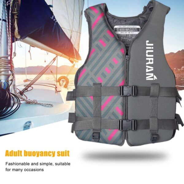 Life Jacket for Unisex Adjustable Safety Breathable Life Vest for Men Women(Grey-XXL)