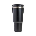 600ML Black Stainless Steel Travel Mug with Leak-proof 2-in-1 Straw and Sip Lid  Vacuum Insulated Coffee Mug for Car  Office  Perfect Gifts  Keeps Liquids Hot or Cold