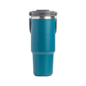 600ML Blue Stainless Steel Travel Mug with Leak-proof 2-in-1 Straw and Sip Lid  Vacuum Insulated Coffee Mug for Car  Office  Perfect Gifts  Keeps Liquids Hot or Cold