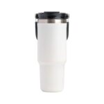 600ML White Stainless Steel Travel Mug with Leak-proof 2-in-1 Straw and Sip Lid  Vacuum Insulated Coffee Mug for Car  Office  Perfect Gifts  Keeps Liquids Hot or Cold