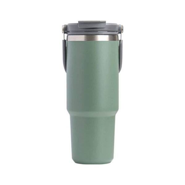 750ML Green Stainless Steel Travel Mug with Leak-proof 2-in-1 Straw and Sip Lid  Vacuum Insulated Coffee Mug for Car  Office  Perfect Gifts  Keeps Liquids Hot or Cold