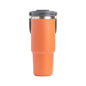 750ML Orange Stainless Steel Travel Mug with Leak-proof 2-in-1 Straw and Sip Lid  Vacuum Insulated Coffee Mug for Car  Office  Perfect Gifts  Keeps Liquids Hot or Cold