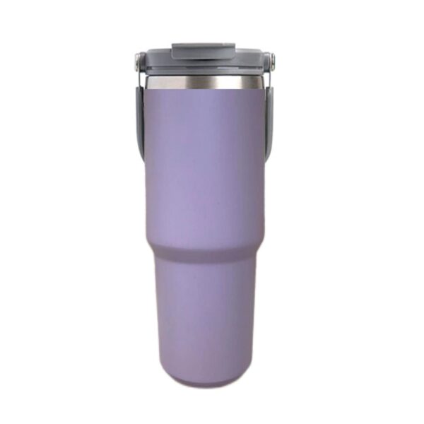 750ML Purple Stainless Steel Travel Mug with Leak-proof 2-in-1 Straw and Sip Lid  Vacuum Insulated Coffee Mug for Car  Office  Perfect Gifts  Keeps Liquids Hot or Cold