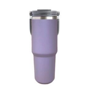 900ML Purple Stainless Steel Travel Mug with Leak-proof 2-in-1 Straw and Sip Lid  Vacuum Insulated Coffee Mug for Car  Office  Perfect Gifts  Keeps Liquids Hot or Cold