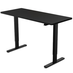 Sit Stand Standing Desk  120x60cm  72-118cm Height Adjustable  70kg Load  Black/Black Frame