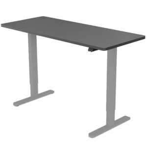 Sit Stand Standing Desk  120x60cm  72-118cm Height Adjustable  70kg Load  Black/Silver Frame