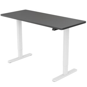 Sit Stand Standing Desk  120x60cm  72-118cm Height Adjustable  70kg Load  Black /White Frame