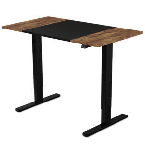 Sit To Stand Up Standing Desk  120x60cm  72-118cm Electric Height Adjustable  70kg Rated  Walnut /Black Frame