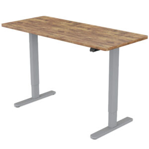 Sit To Stand Up Standing Desk  120x60cm  72-118cm Electric Height Adjustable  70kg Load  Oak /Silver Frame