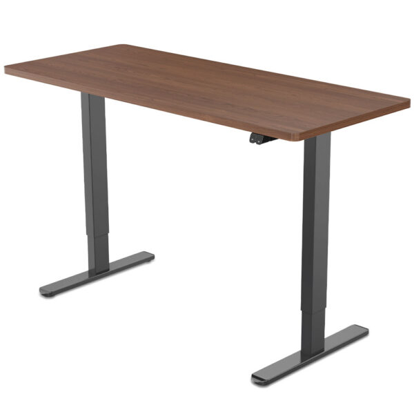 Sit To Stand Up Standing Desk  120x60cm  72-118cm Electric Height Adjustable  70kg Load  Walnut /Black Frame