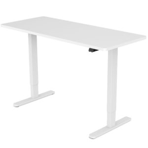 Sit To Stand Up Standing Desk  120x60cm  72-118cm Electric Height Adjustable  70kg Load  White/White Frame