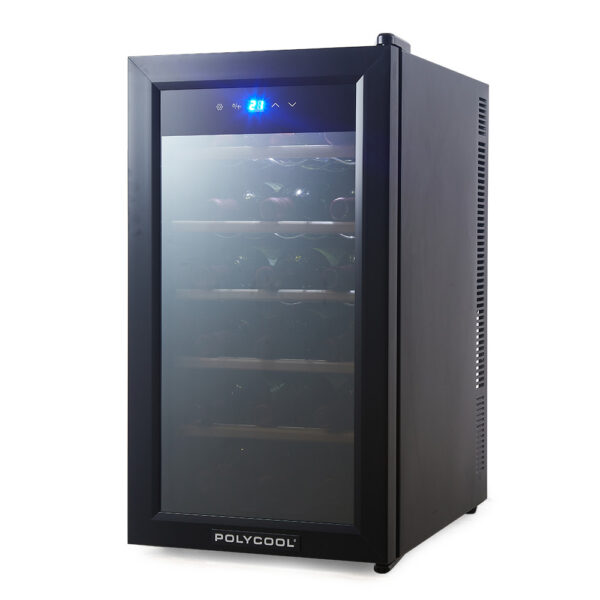 47L 18 Bottle Wine Bar Fridge Countertop Cooler Compressor Mirrored Glass Door  Black