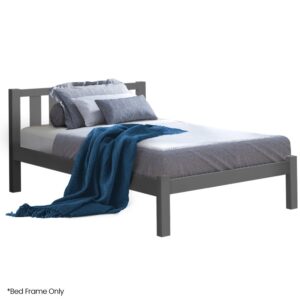 King Single Wooden Timber Bed Frame  Grey