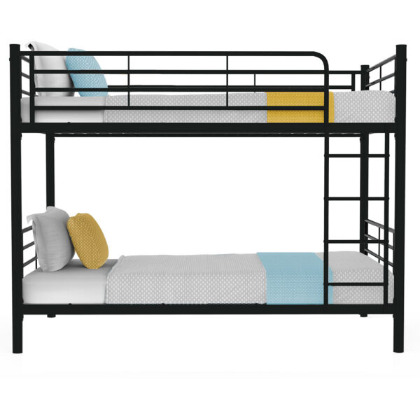 2in1 Single Metal Bunk Bed Frame  with Modular Design  Dark Matte Grey