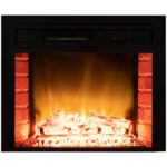 65cm Electric Fireplace Heater Wall Mounted 1800W Stove with Log Flame Effect