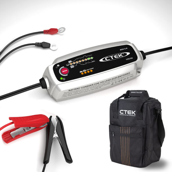 MXS 5.0 12V 5 Amp Smart Battery Charger and Cooler Bag Combo