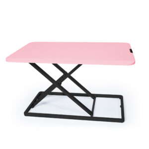 Desk Riser 74cm Wide Adjustable Sit to Stand for Dual Monitor  Keyboard  Laptop  Pink