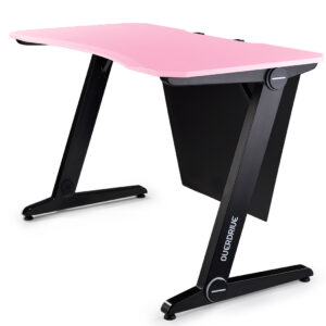 Gaming Computer PC Desk Z-  Pink and Black  Cable Management