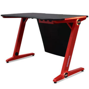 Gaming Desk 120cm  Computer Black PC Red LED Lights Carbon Fiber Look