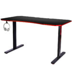 Gaming Desk 139cm PC Setup Table Computer Carbon Fiber  Black