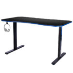 Gaming Desk 139cm PC Table Computer Setup Carbon Fiber  Black