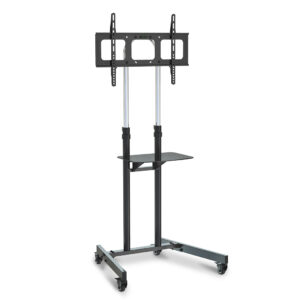 TV Stand Mobile Mount 37-70 Inch Tall Universal Rolling Trolley Black 65Inch