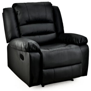 Luxury Recliner Faux Leather Chair Lounge Sofa Couch  Black