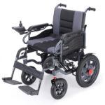 Electric Folding Wheelchair  Folding  XL Wide Seat  Long Range  Lithium Battery  Black/Grey