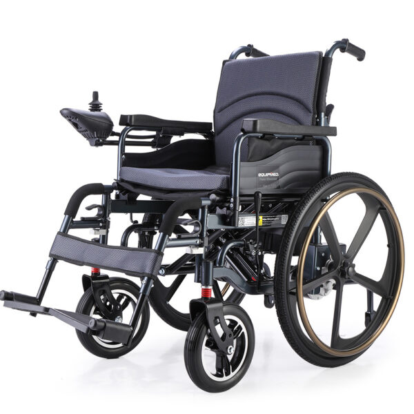 Electric Wheelchair Folding  Folding  Long Range  Lithium Battery  24" Rear Wheels  Black