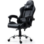 Conquest Series Reclining Gaming Ergonomic Office Chair with Lumbar and Neck Pillows  Black