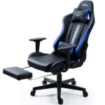 Apex Series Reclining Gaming Ergonomic Office Chair with Footrest  Black and Blue