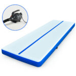 800x100x10cm Inflatable Air Track Mat Tumbling Gymnastics  Blue & White  with Electric Pump