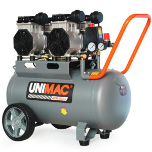 50L 3.0HP Silent Oil-Free Electric Air Compressor  Portable  Twin Nitto Outlets