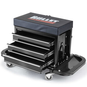 Rolling Tool Box Stool Mechanic Creeper Toolbox Seat Cushion Garage Tray