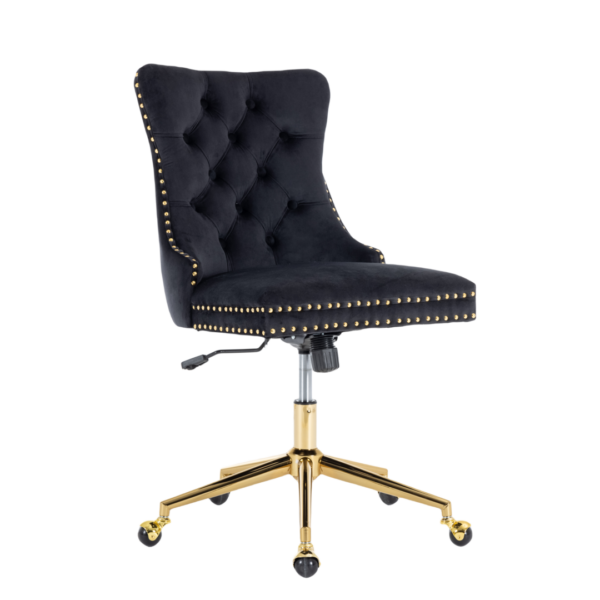 Velvet Home Office Chair- Black