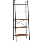 5-Tiers Metal Wood Ladder Shelf EK-WBS-100-YXH