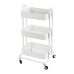 Kitchen Trolley Cart 3 Tier (White) EK-KTC-101-DSH