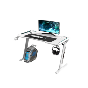 RGB Gaming Desk Z Shape White 140cm EK-GD-109-AL