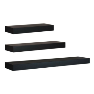 Floating Shelf Set of 3 Black EK-WS-100-SH