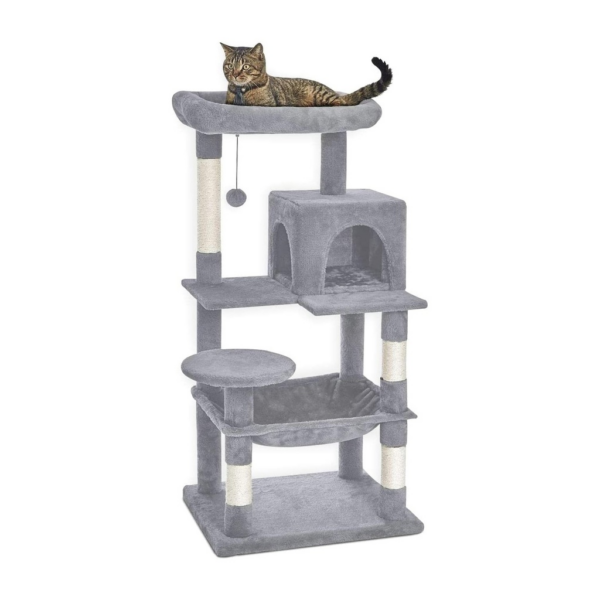 118cm Plush Cat Condo Cat Tree Light Grey FI-CT-169-ZZ