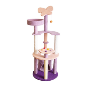 128cm Butterfly Plush Cat Condo Cat Tree Pink Purple FI-CT-152-MM