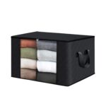 6 Pack 90L Clothes Storage Bag with Handles (Black）