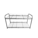 2 Tier Under Sink Expandable Shelf Organizer with Removable Steel Panels (Silver) GO-USO-101-CJ