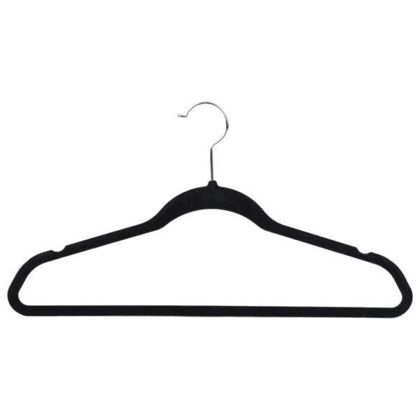 30 Pack of Non-Slip Velvet Suit Hangers with Tie Organisers (Black) GO-VH-100-SH