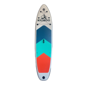 Inflatable Stand Up Paddle Board Balanced SUP Portable Ultralight  10.5 x 2.5 x 0.5 ft  with EVA Anti-Slip Pad Grey   Blue & Red