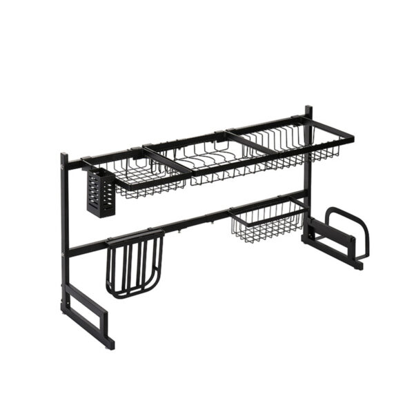 Dish Drying Rack Over Sinks Adjustable 85-105cm (Black) GO-DDR-100-JD